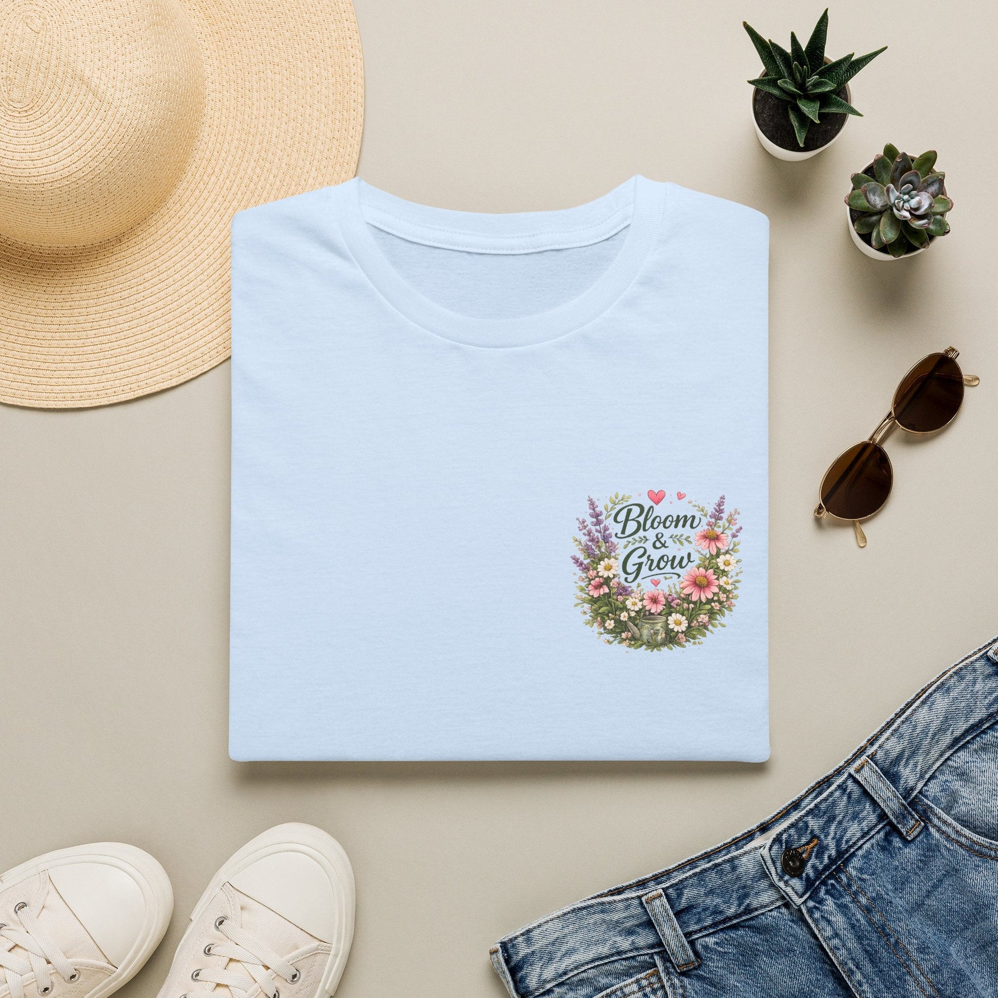 Bloom & Grow Left-Chest T-Shirt - SJM Print Store