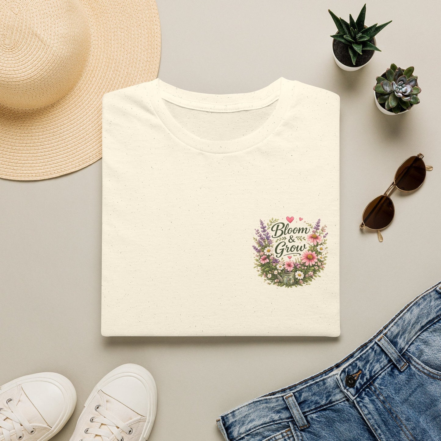 Bloom & Grow Left-Chest T-Shirt - SJM Print Store