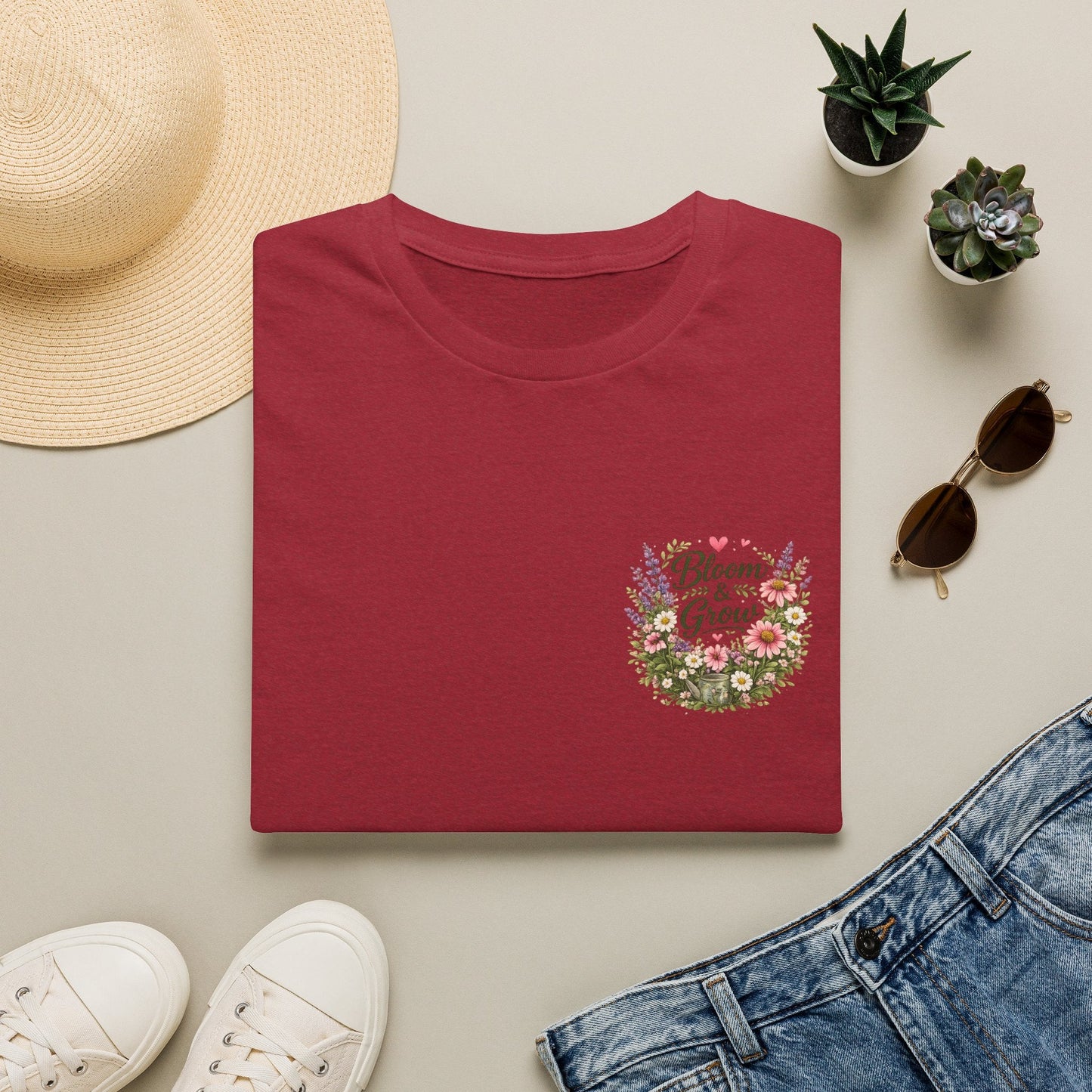 Bloom & Grow Left-Chest T-Shirt - SJM Print Store