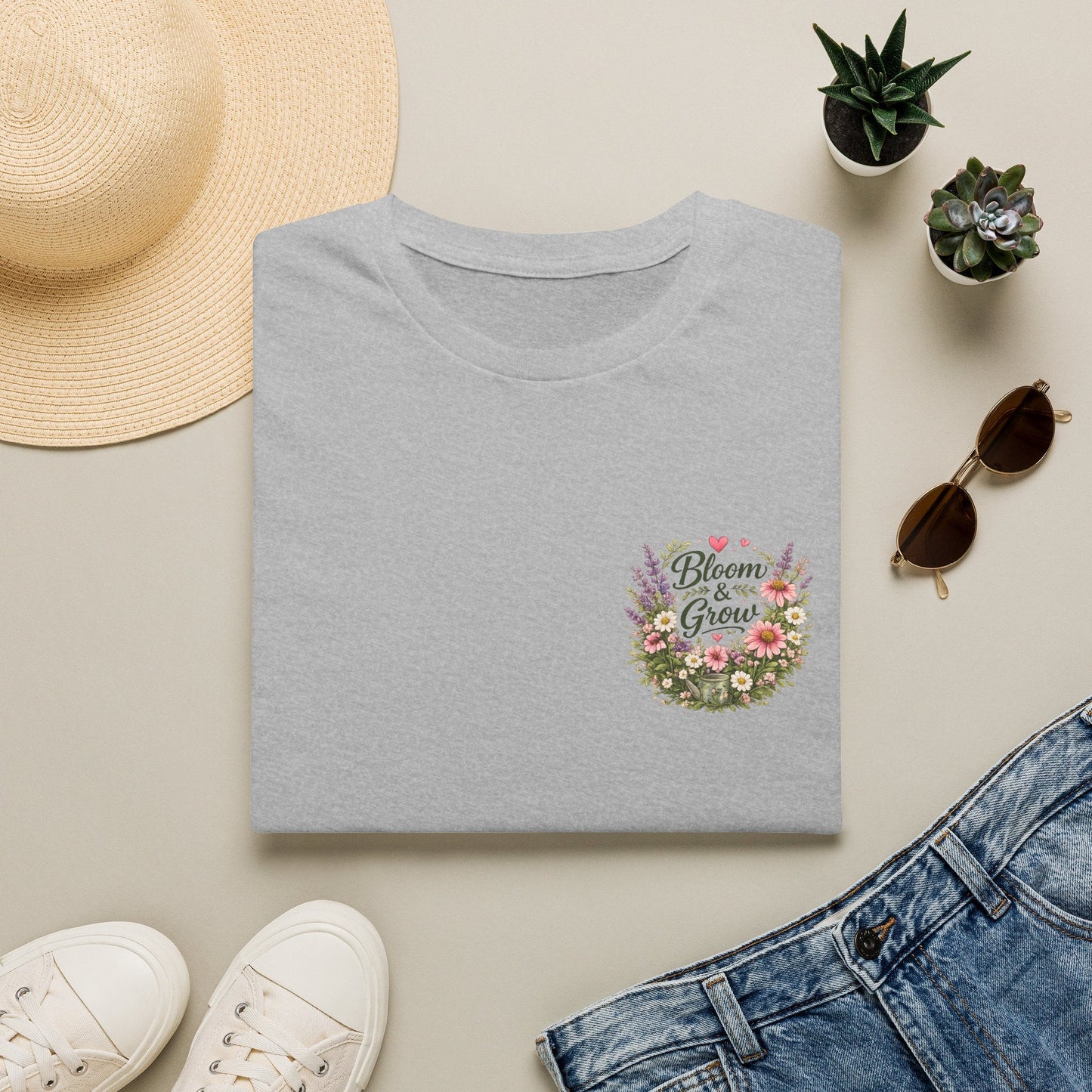 Bloom & Grow Left-Chest T-Shirt - SJM Print Store
