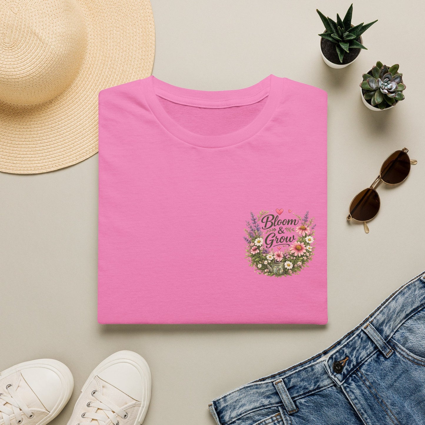 Bloom & Grow Left-Chest T-Shirt - SJM Print Store