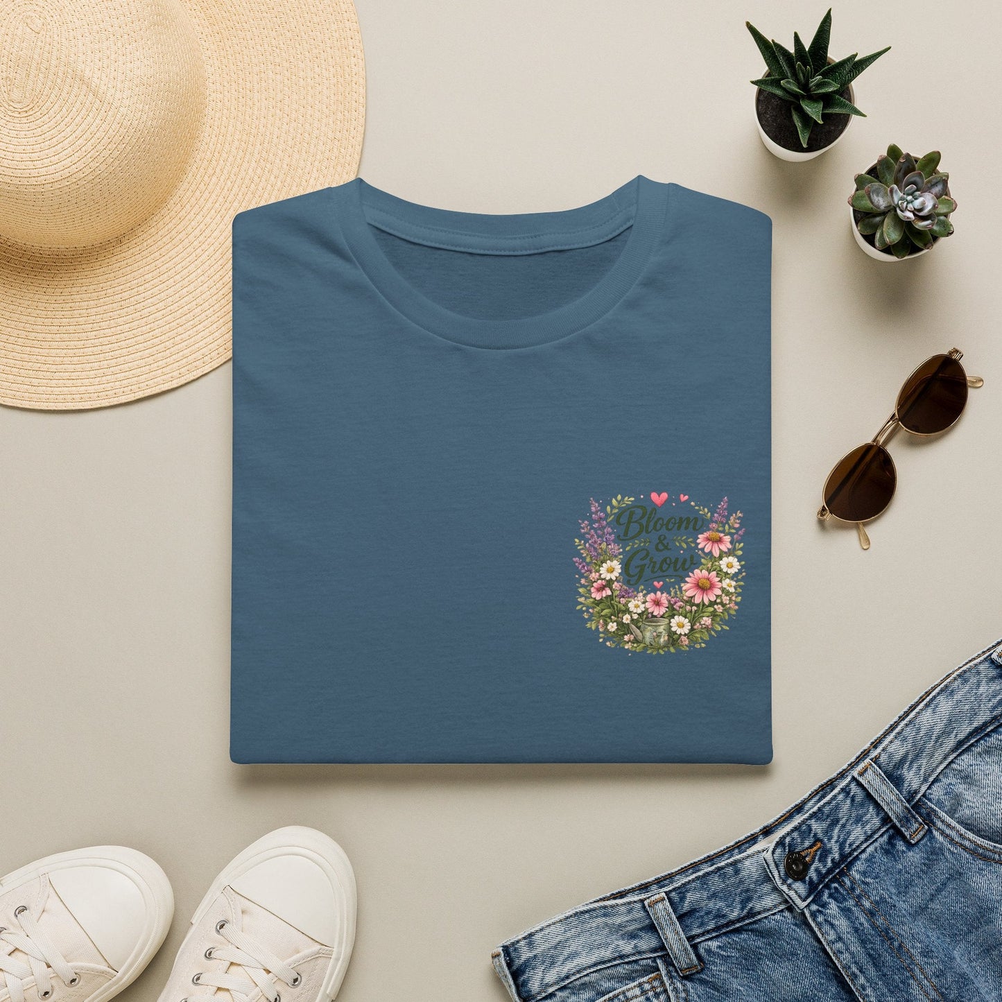 Bloom & Grow Left-Chest T-Shirt - SJM Print Store
