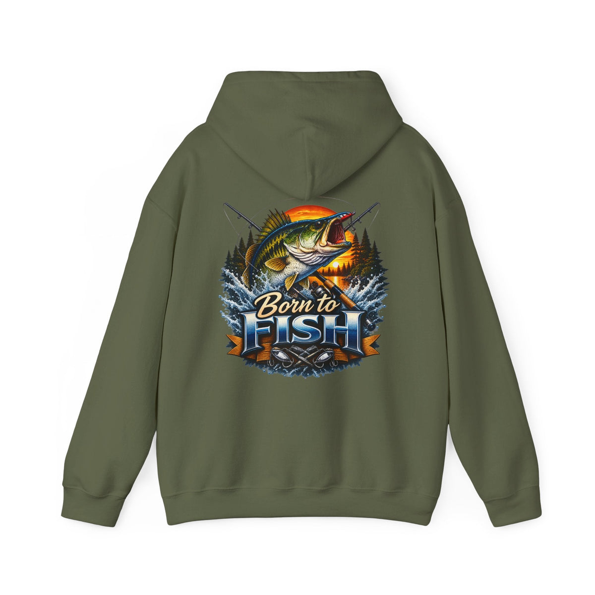 Born to Fish Back Print Hoodie – Fishing Graphic Hoodie - SJM Print Store