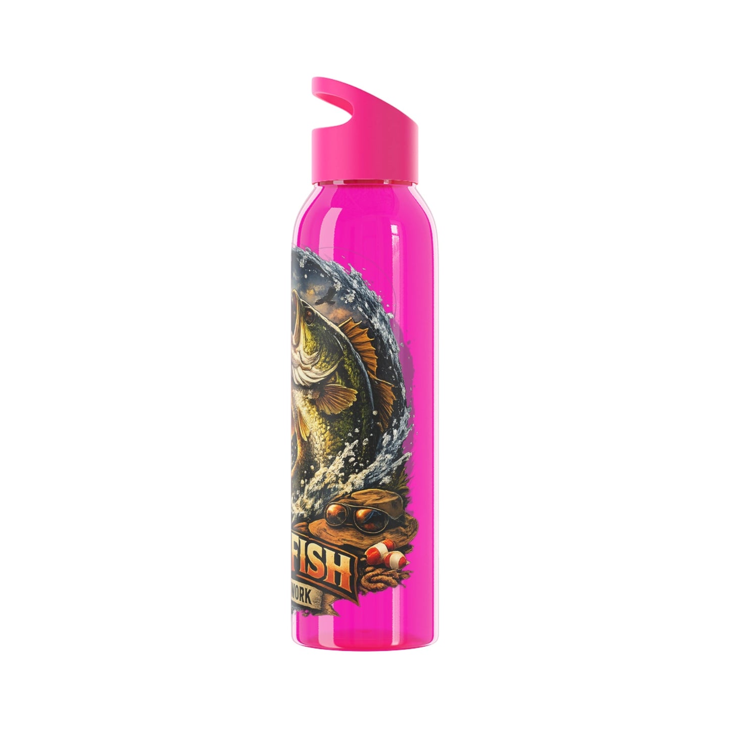 Born to Fish Forced to Work Water Bottle - SJM Print Store