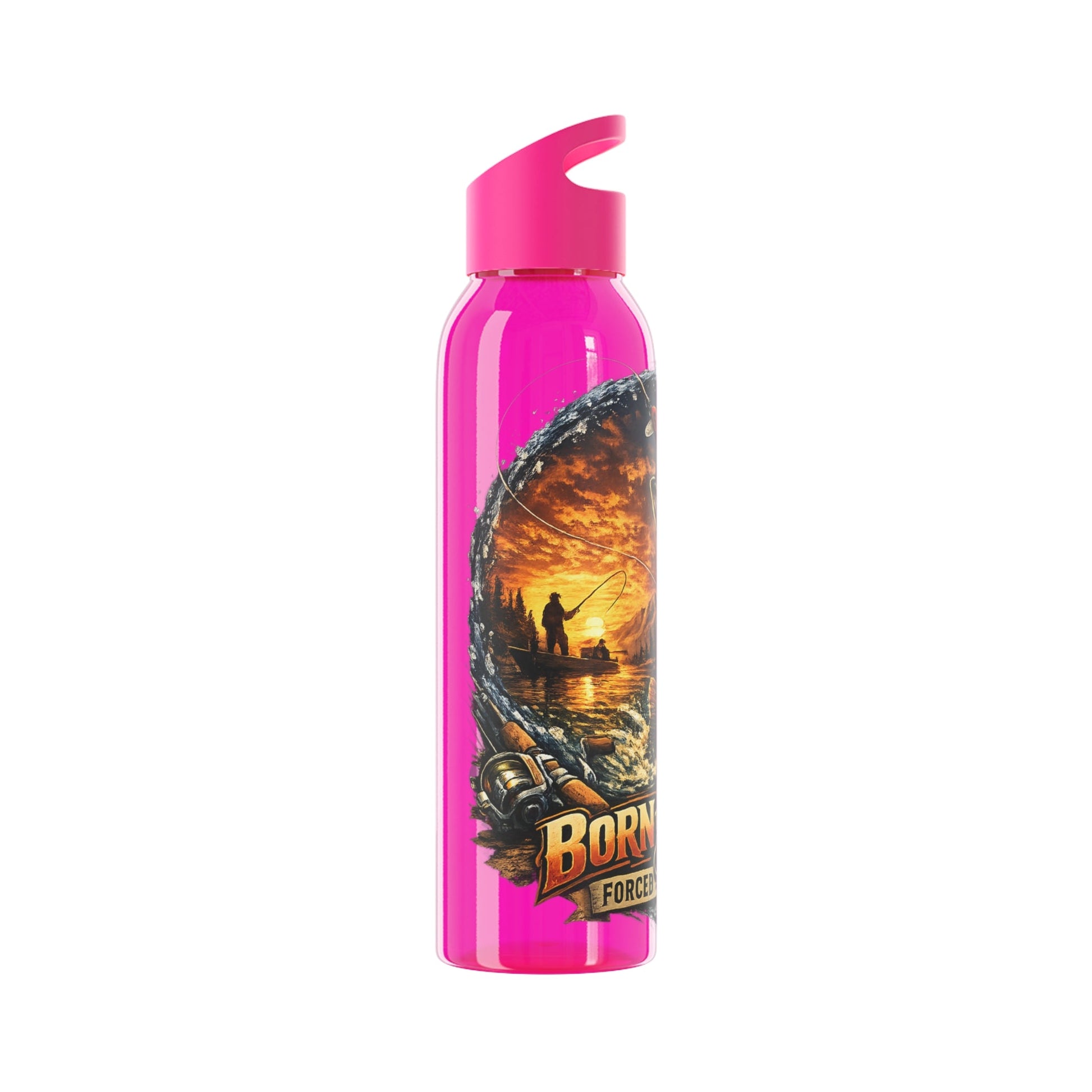Born to Fish Forced to Work Water Bottle - SJM Print Store