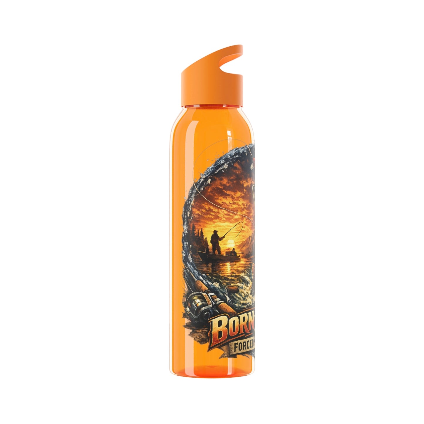 Born to Fish Forced to Work Water Bottle - SJM Print Store