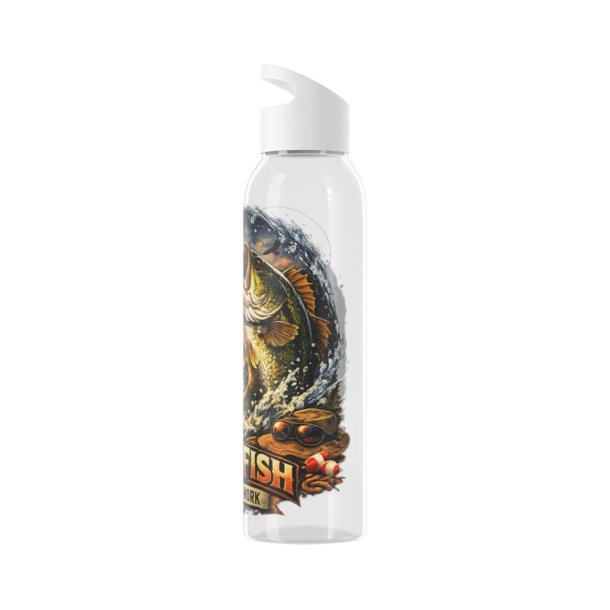 Born to Fish Forced to Work Water Bottle - SJM Print Store