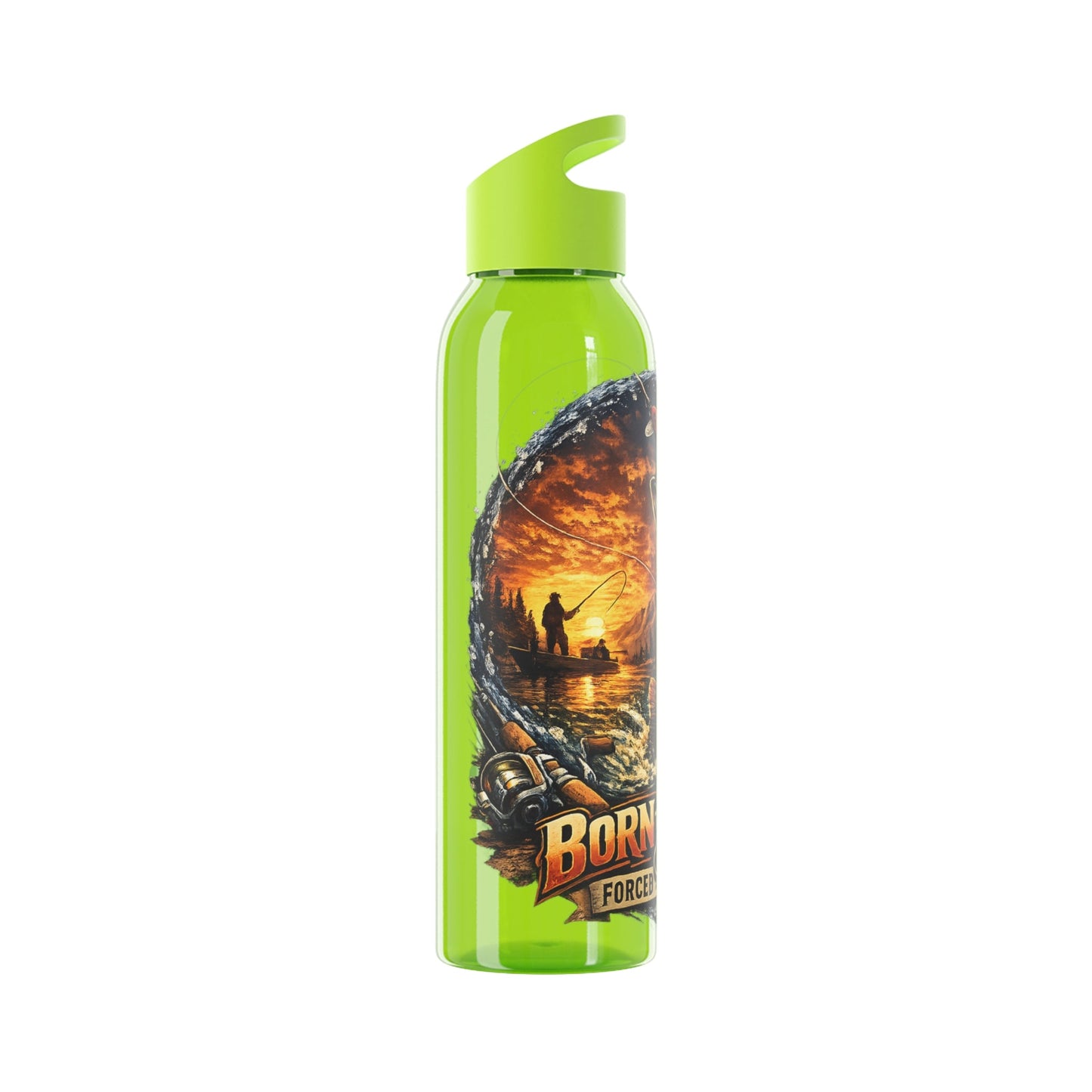 Born to Fish Forced to Work Water Bottle - SJM Print Store