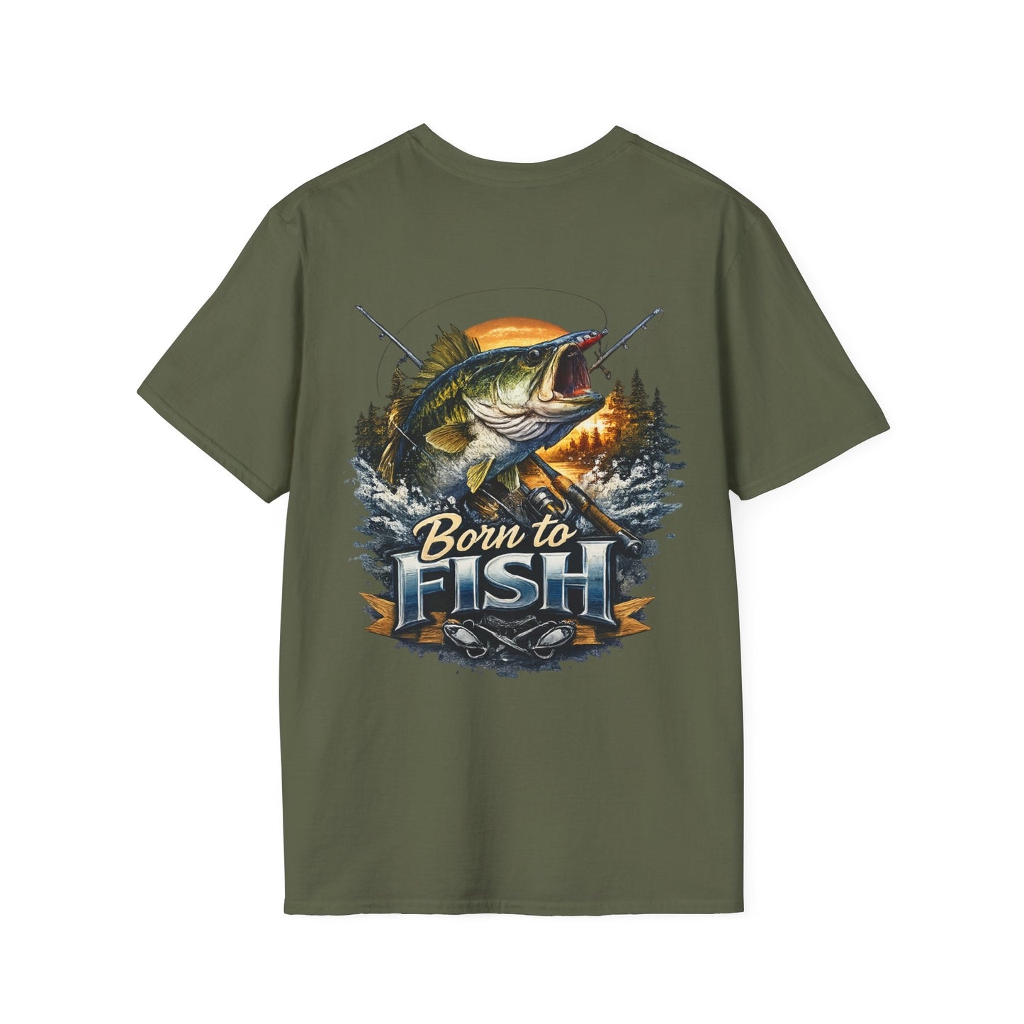 Born to Fish Statement Back Print T-Shirt - SJM Print Store
