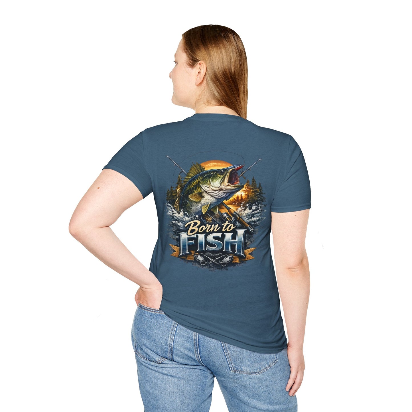 Born to Fish Statement Back Print T-Shirt - SJM Print Store