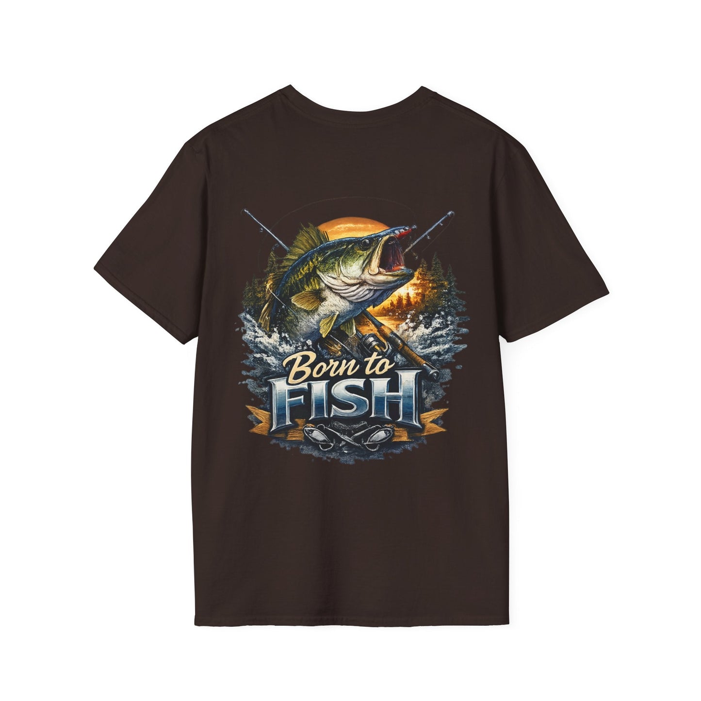 Born to Fish Statement Back Print T-Shirt - SJM Print Store