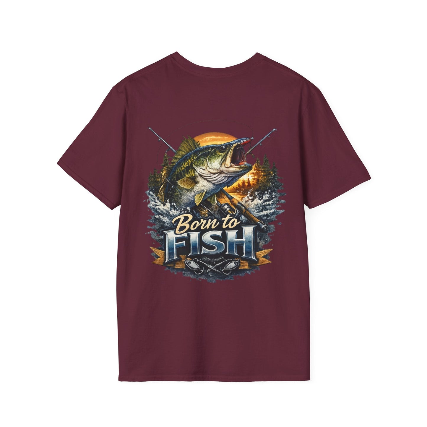 Born to Fish Statement Back Print T-Shirt - SJM Print Store