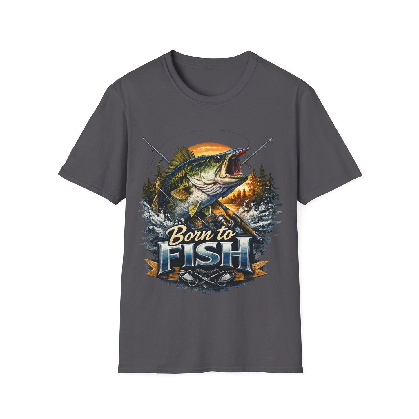 Born to Fish TShirt with Fishing Graphic Tee - SJM Print Store