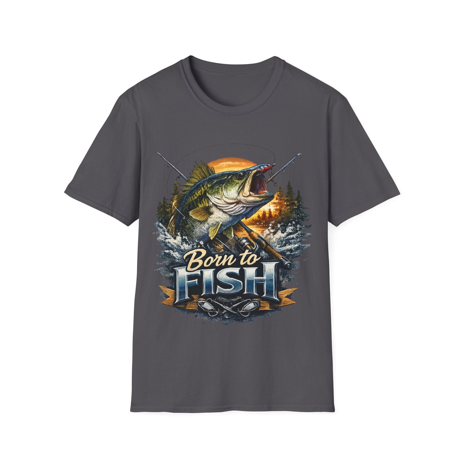 Born to Fish TShirt with Fishing Graphic Tee - SJM Print Store