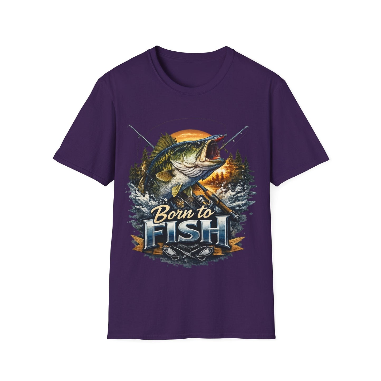 Born to Fish TShirt with Fishing Graphic Tee - SJM Print Store
