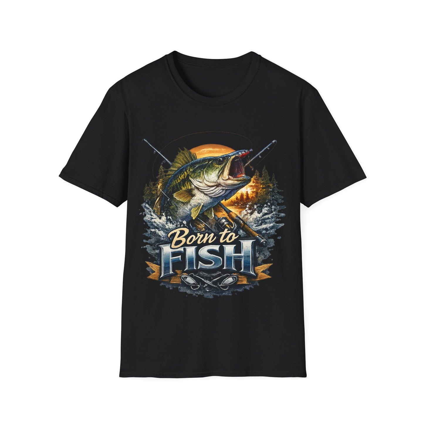 Born to Fish TShirt with Fishing Graphic Tee - SJM Print Store