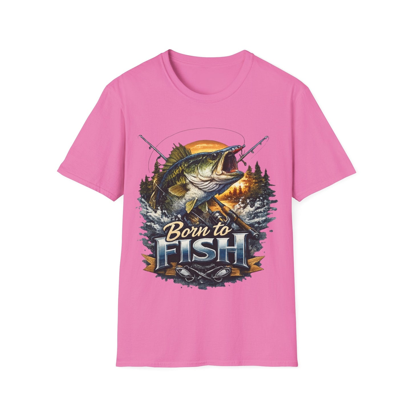 Born to Fish TShirt with Fishing Graphic Tee - SJM Print Store