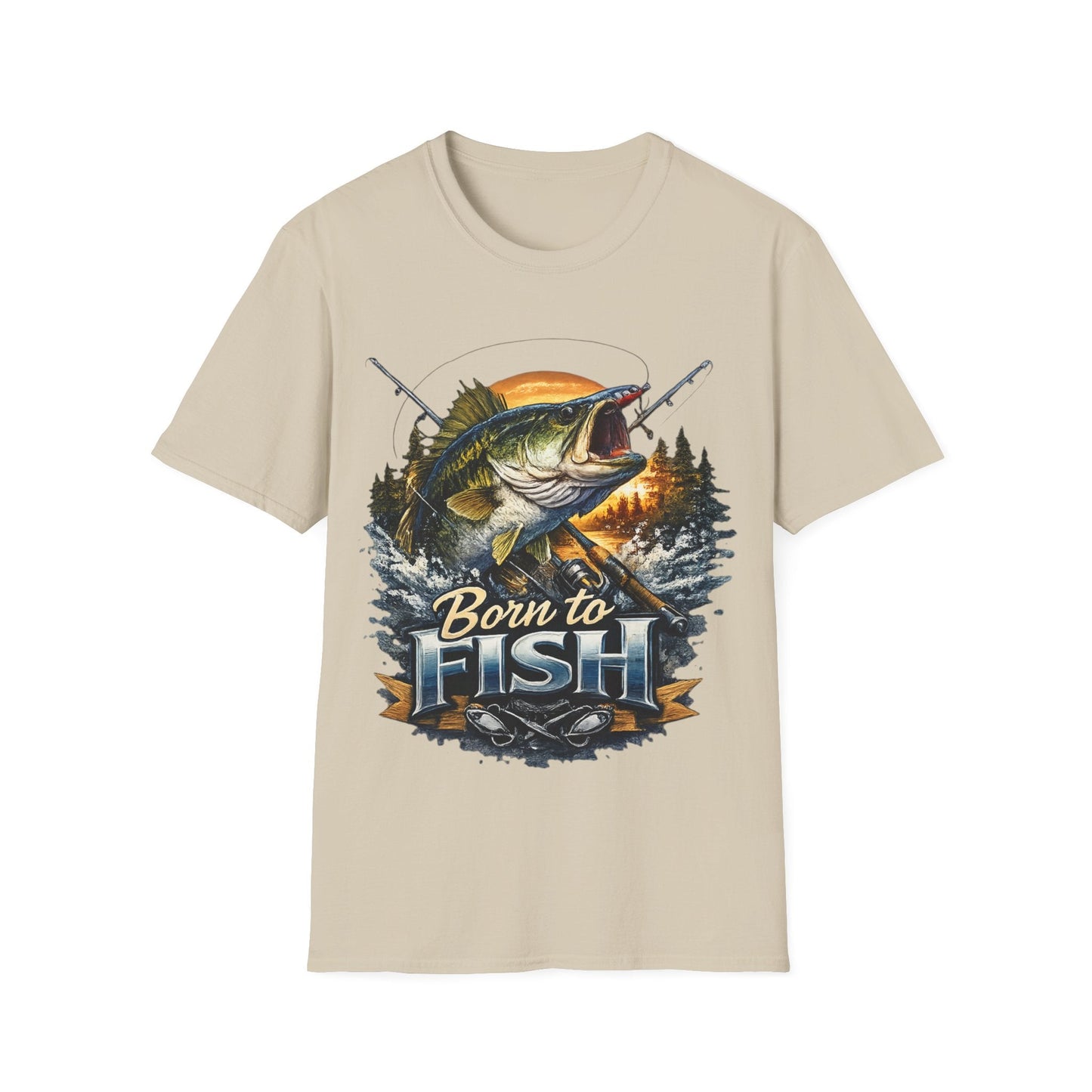 Born to Fish TShirt with Fishing Graphic Tee - SJM Print Store