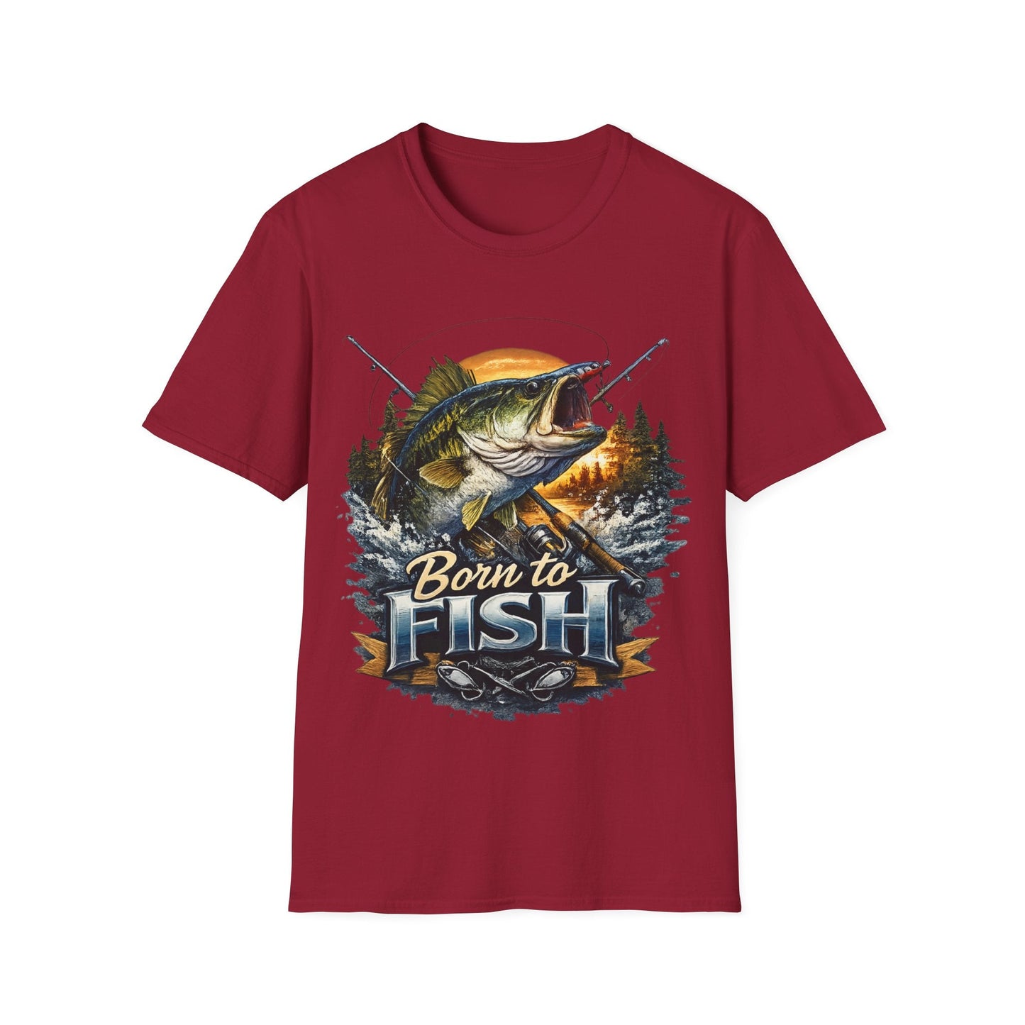 Born to Fish TShirt with Fishing Graphic Tee - SJM Print Store