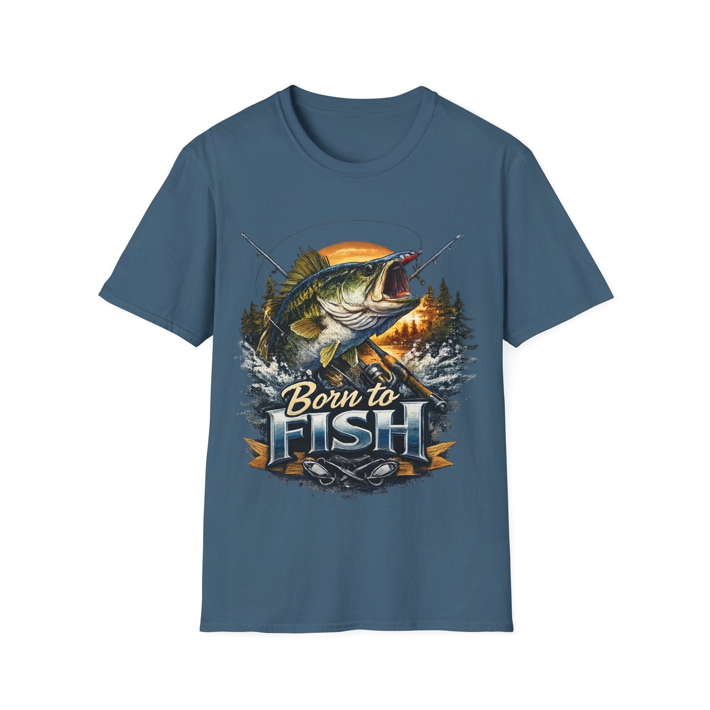 Born to Fish TShirt with Fishing Graphic Tee - SJM Print Store