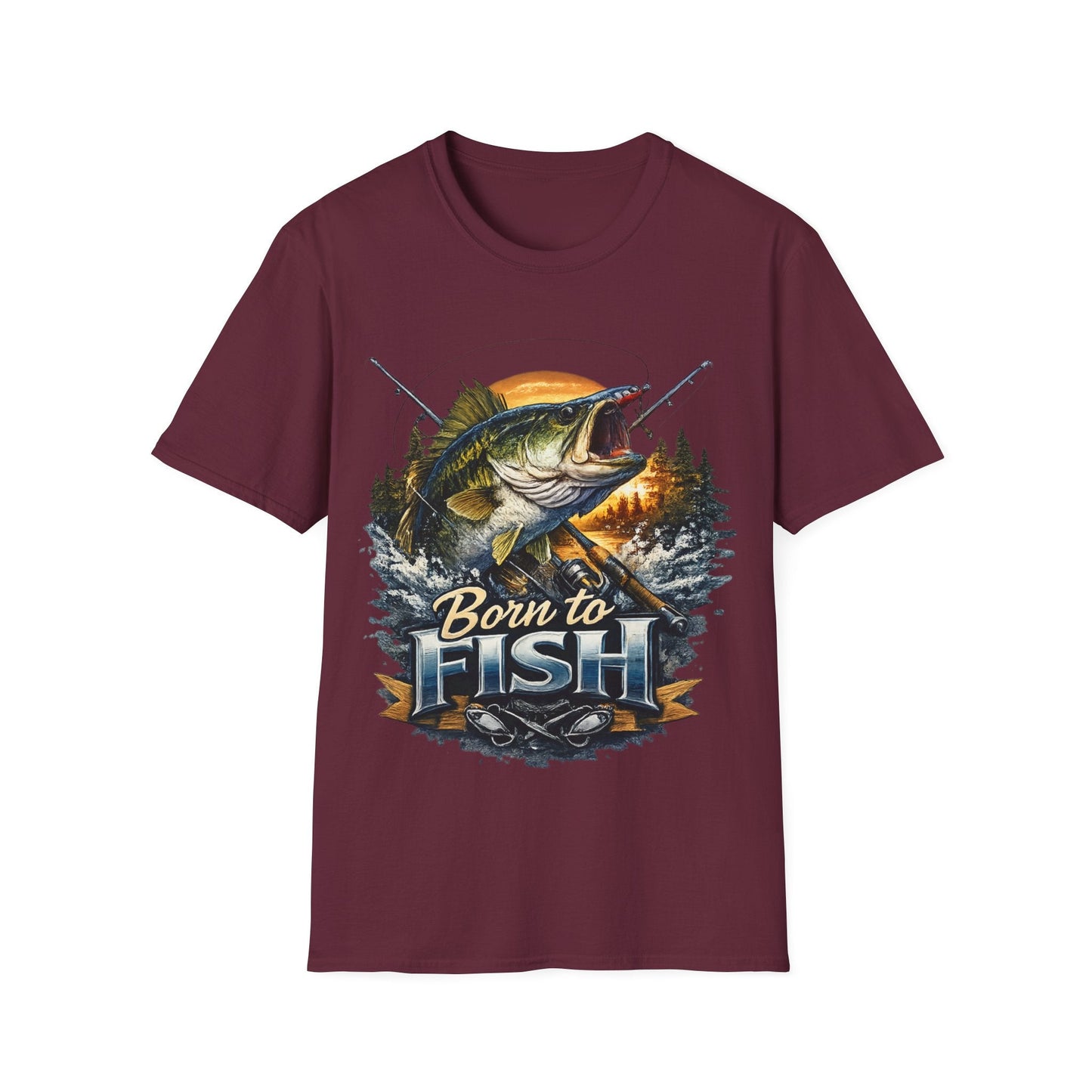 Born to Fish TShirt with Fishing Graphic Tee - SJM Print Store