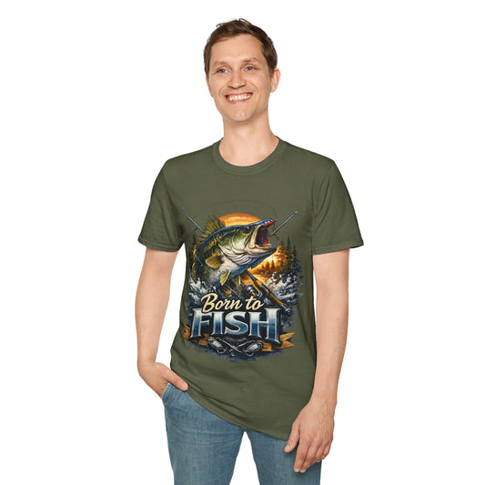 Born to Fish TShirt with Fishing Graphic Tee - SJM Print Store