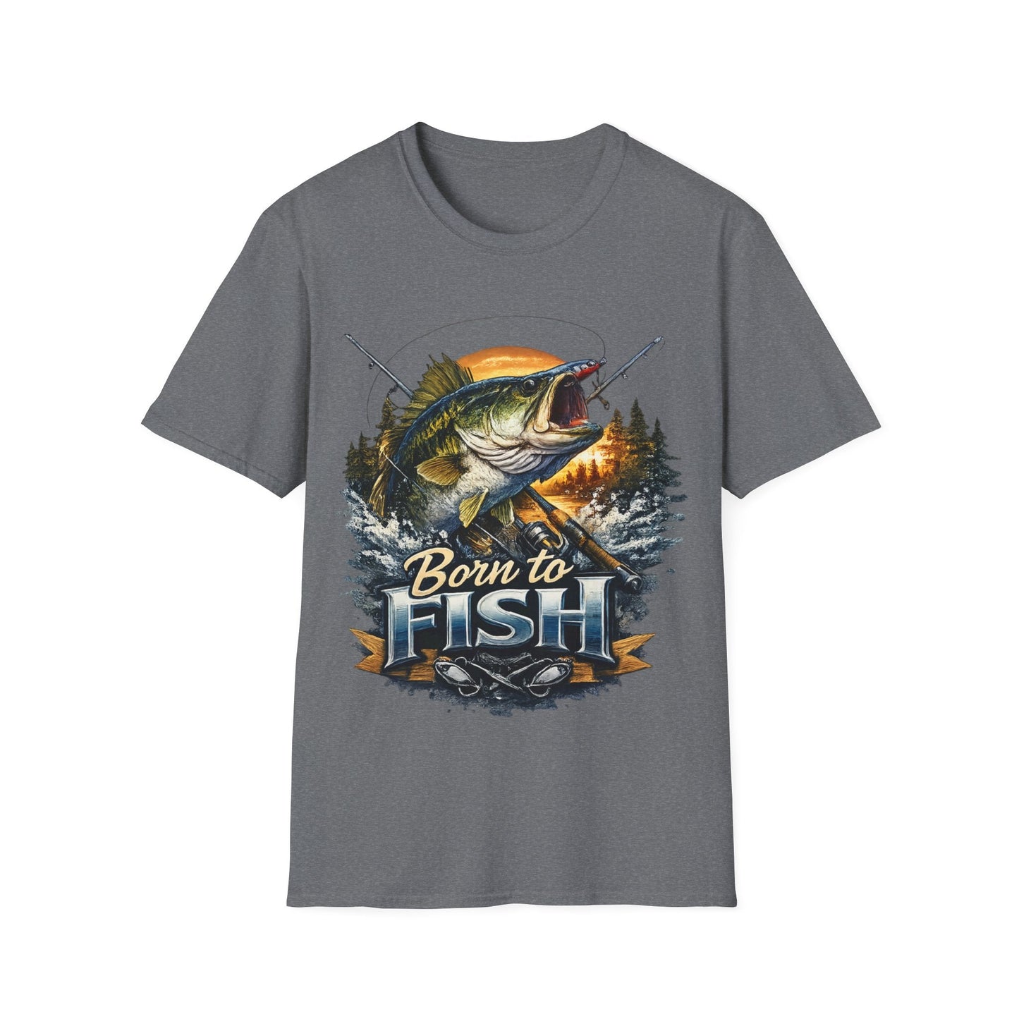 Born to Fish TShirt with Fishing Graphic Tee - SJM Print Store