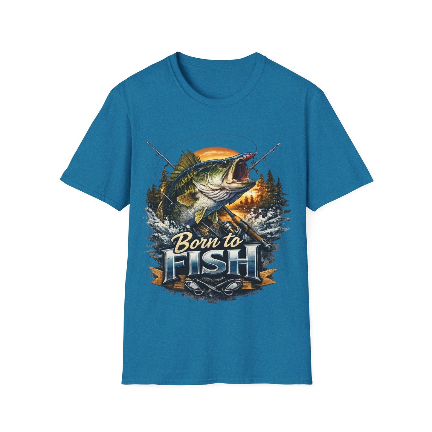 Born to Fish TShirt with Fishing Graphic Tee - SJM Print Store