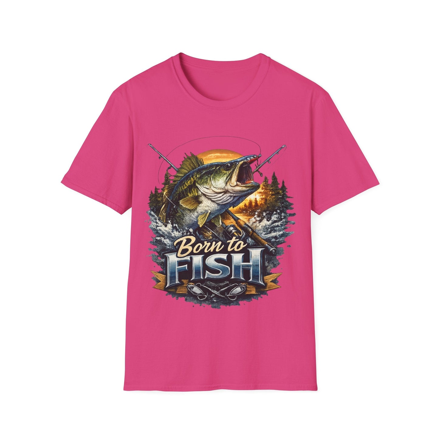 Born to Fish TShirt with Fishing Graphic Tee - SJM Print Store