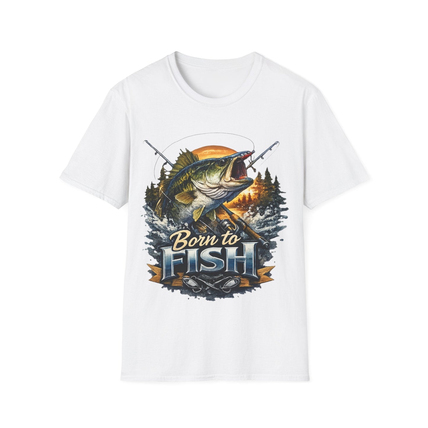 Born to Fish TShirt with Fishing Graphic Tee - SJM Print Store
