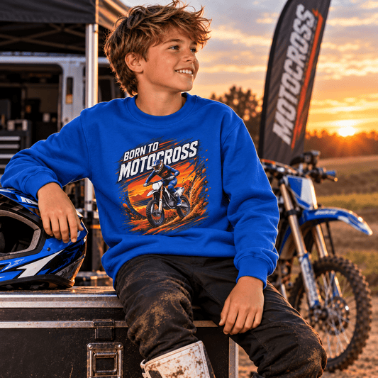 Born to Motocross Youth Sweatshirt – Kids Dirt Bike Jumper - SJM Print Store