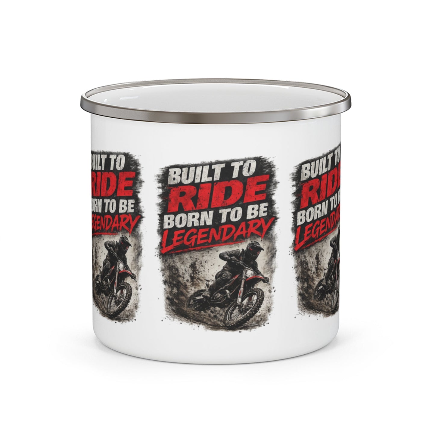 Built to Ride, Born to Be Legendary Enamel Mug - SJM Print Store
