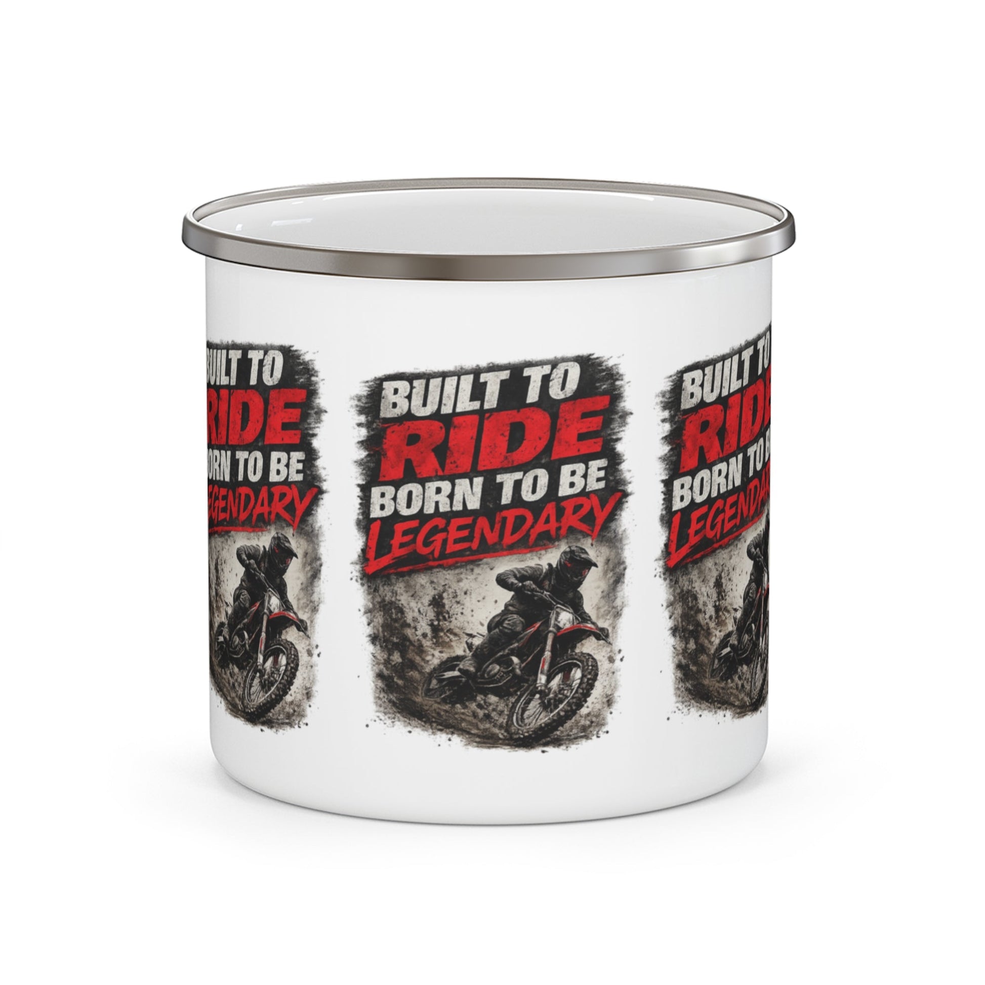 Built to Ride, Born to Be Legendary Enamel Mug - SJM Print Store