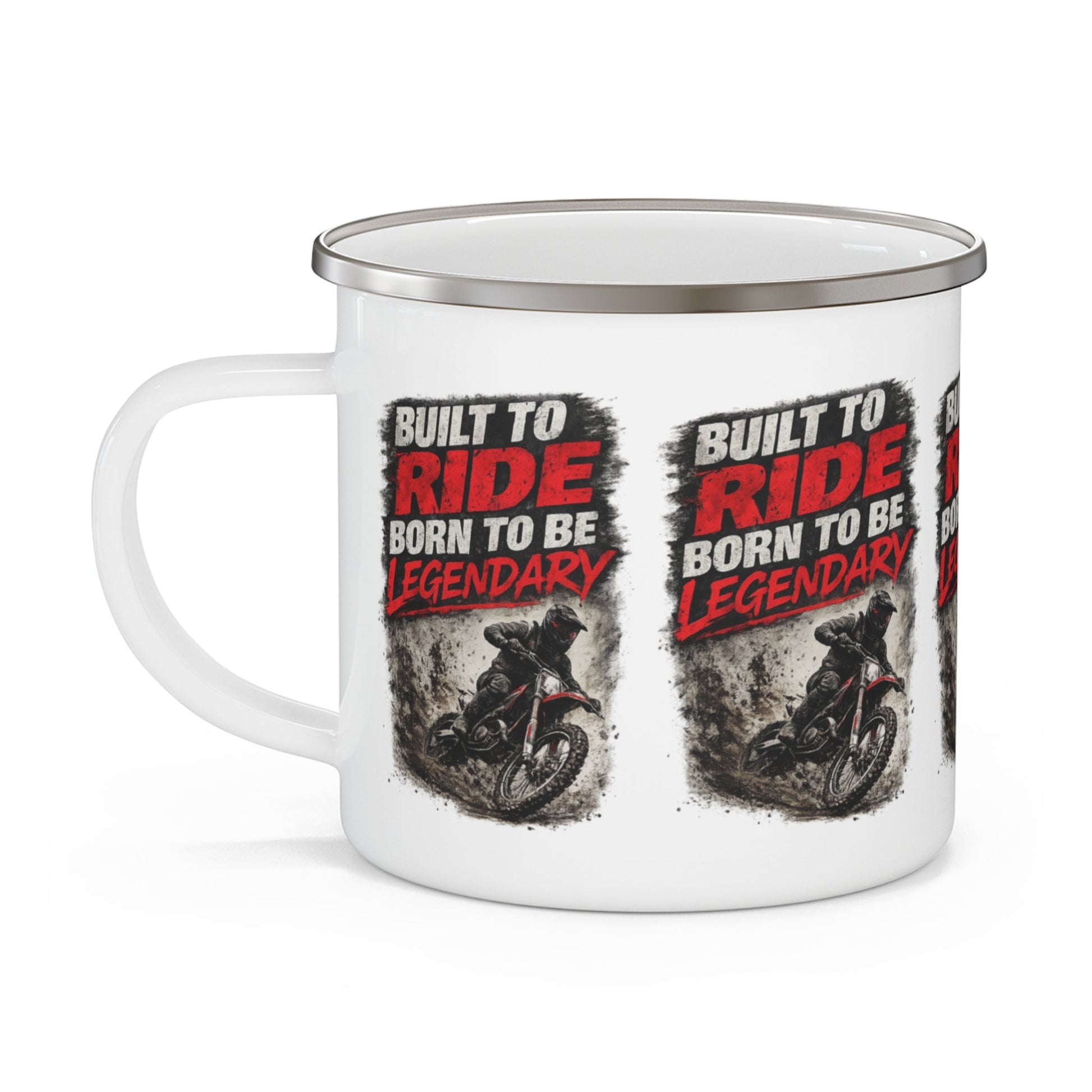 Built to Ride, Born to Be Legendary Enamel Mug - SJM Print Store