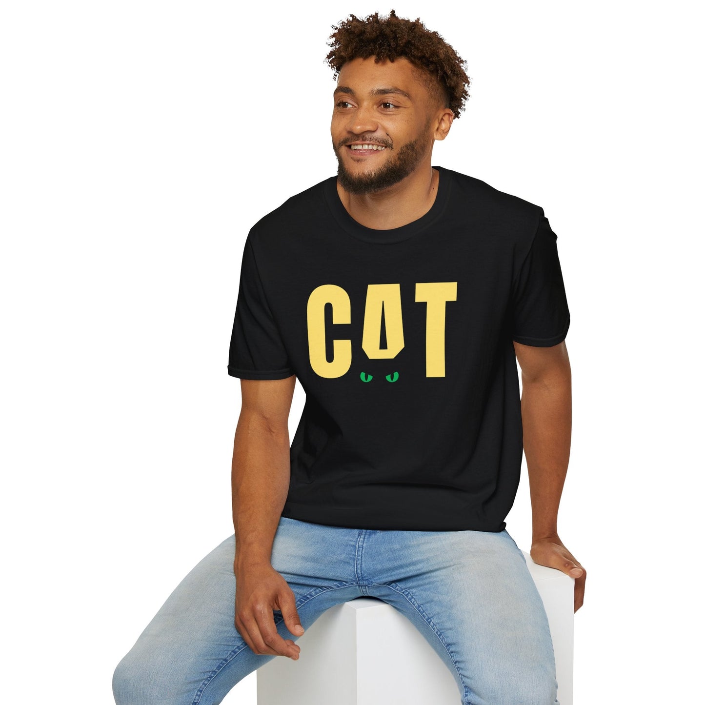 CAT Black Cat T-Shirt | Funny Cat Lover Unisex Tee | Minimalist Black Cat Graphic Shirt - SJM Print Store