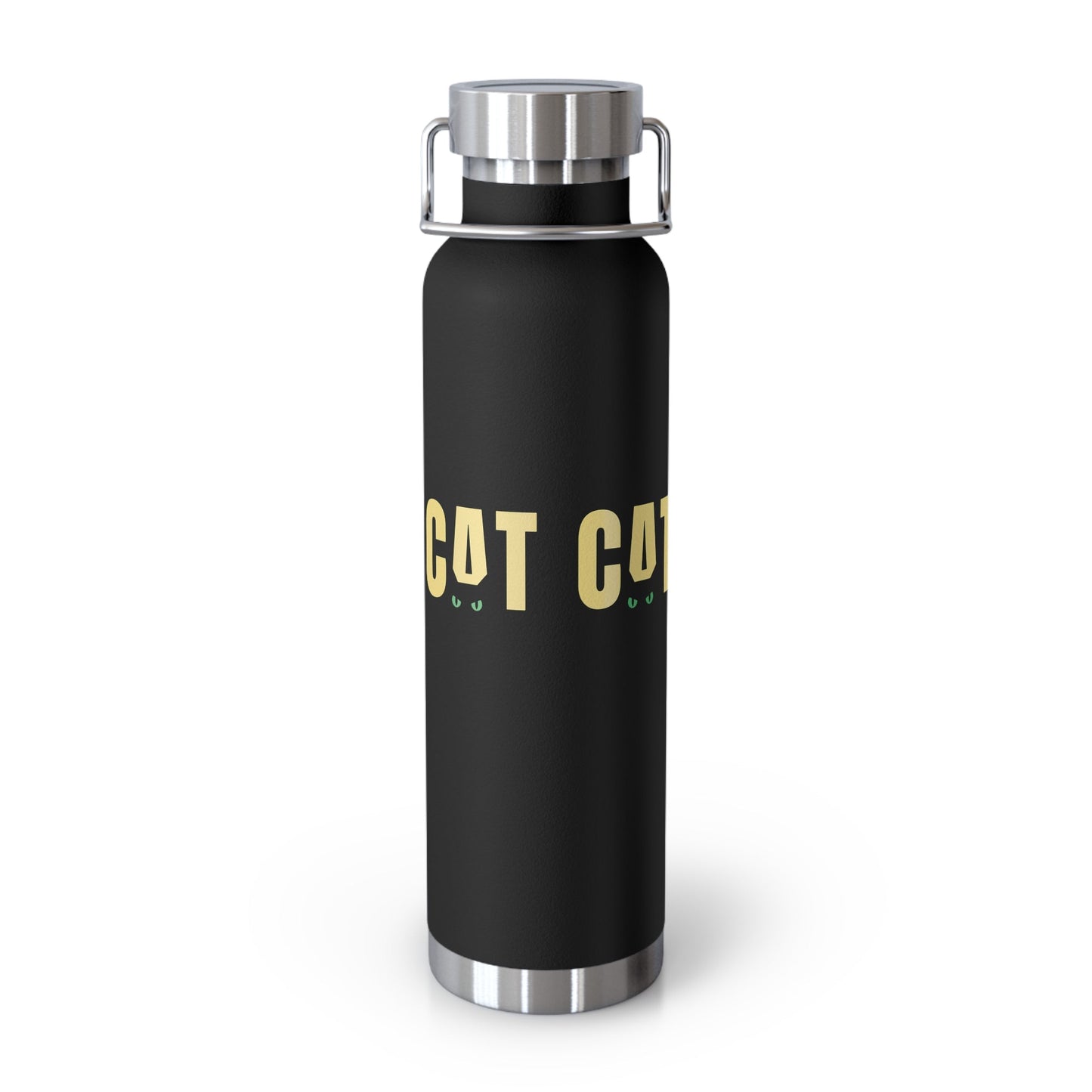 CAT Insulated Flask | Funny Black Cat Travel Bottle | Stainless Steel Thermal Bottle | Cat Lover Gift - SJM Print Store