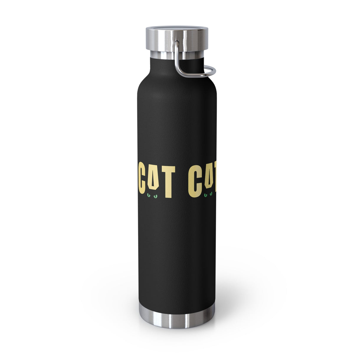 CAT Insulated Flask | Funny Black Cat Travel Bottle | Stainless Steel Thermal Bottle | Cat Lover Gift - SJM Print Store