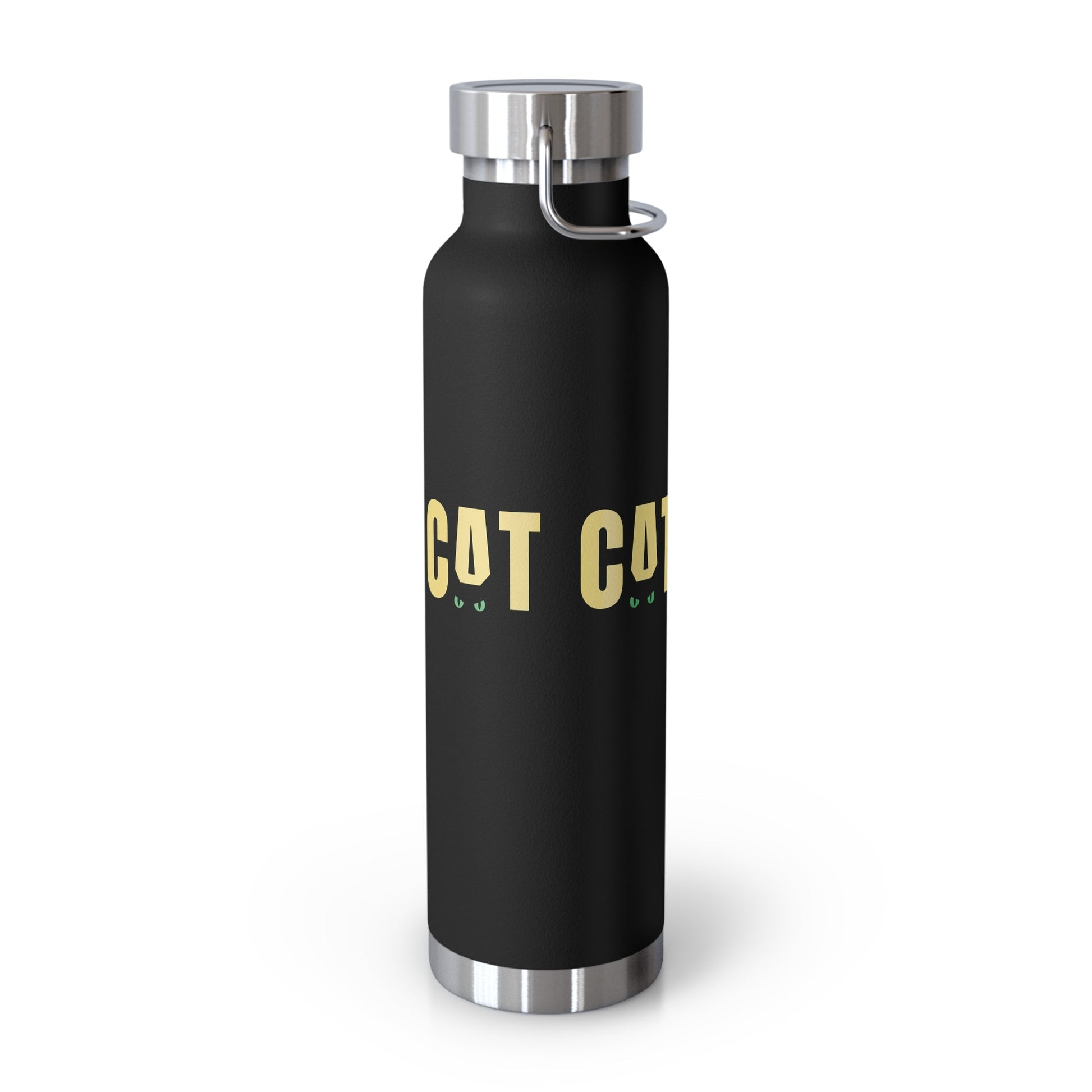 CAT Insulated Flask | Funny Black Cat Travel Bottle | Stainless Steel Thermal Bottle | Cat Lover Gift - SJM Print Store