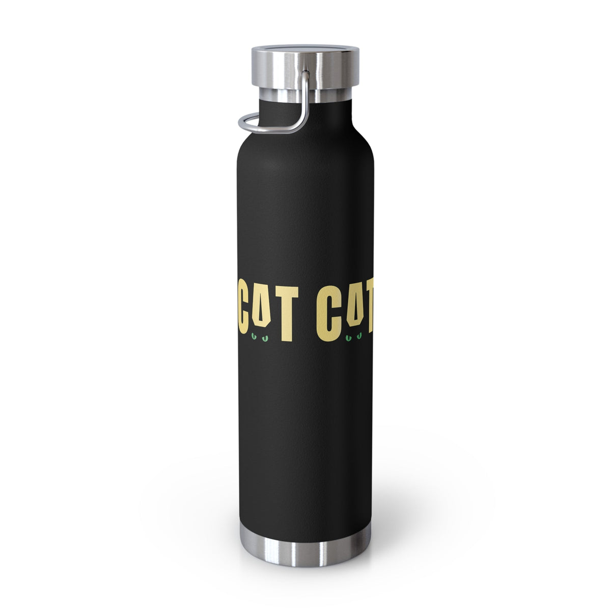 CAT Insulated Flask | Funny Black Cat Travel Bottle | Stainless Steel Thermal Bottle | Cat Lover Gift - SJM Print Store