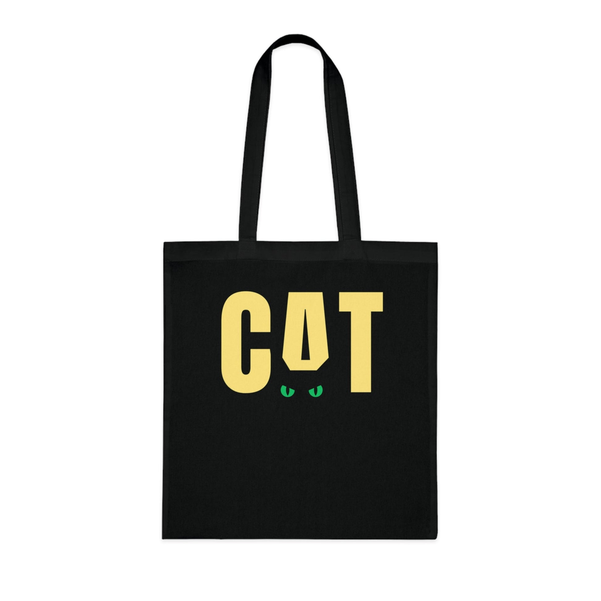 CAT Tote Bag | Funny Black Cat Canvas Shopping Bag | Reusable Cat Lover Tote | Everyday Carry Bag - SJM Print Store