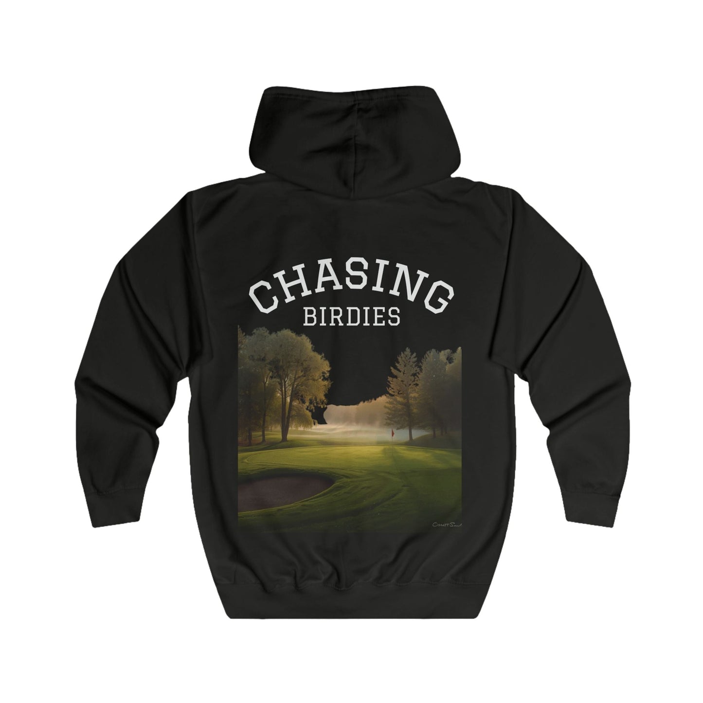 Chasing Birdies Tee Time Full - Zip Hoodie â€“ Double - Sided print - SJM Print Store
