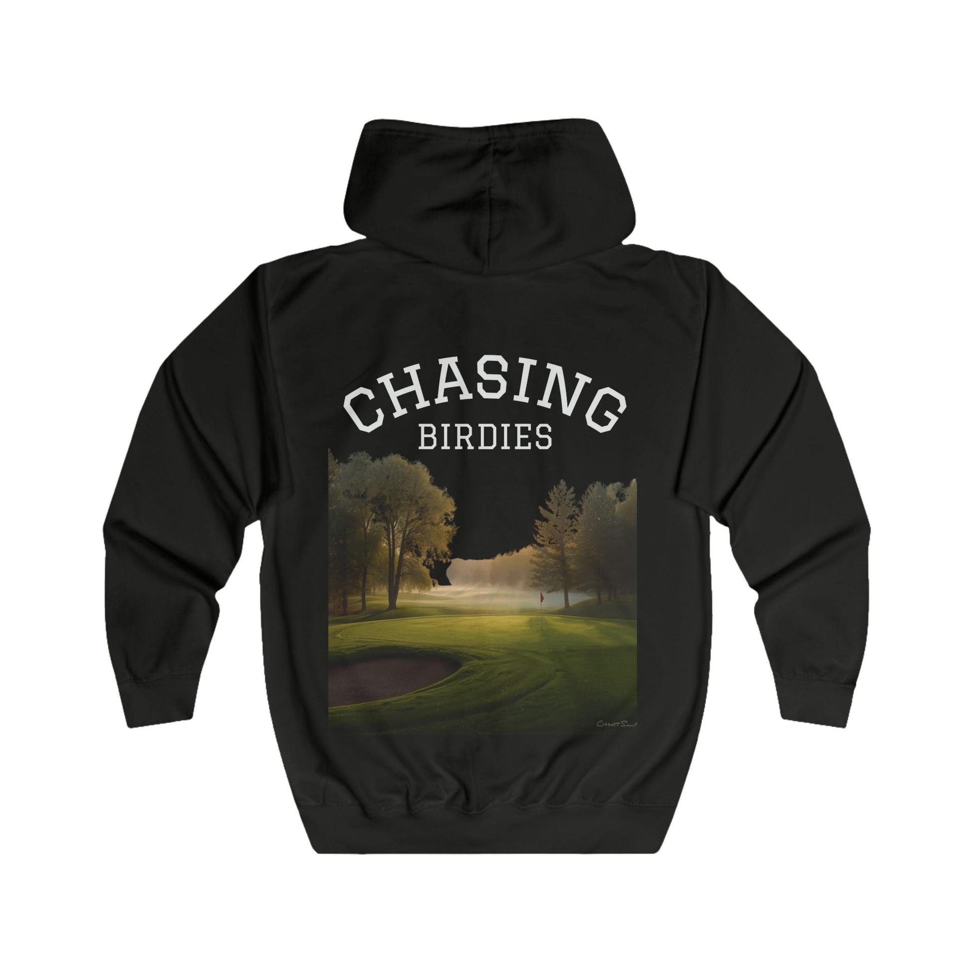 Chasing Birdies Tee Time Full - Zip Hoodie â€“ Double - Sided print - SJM Print Store