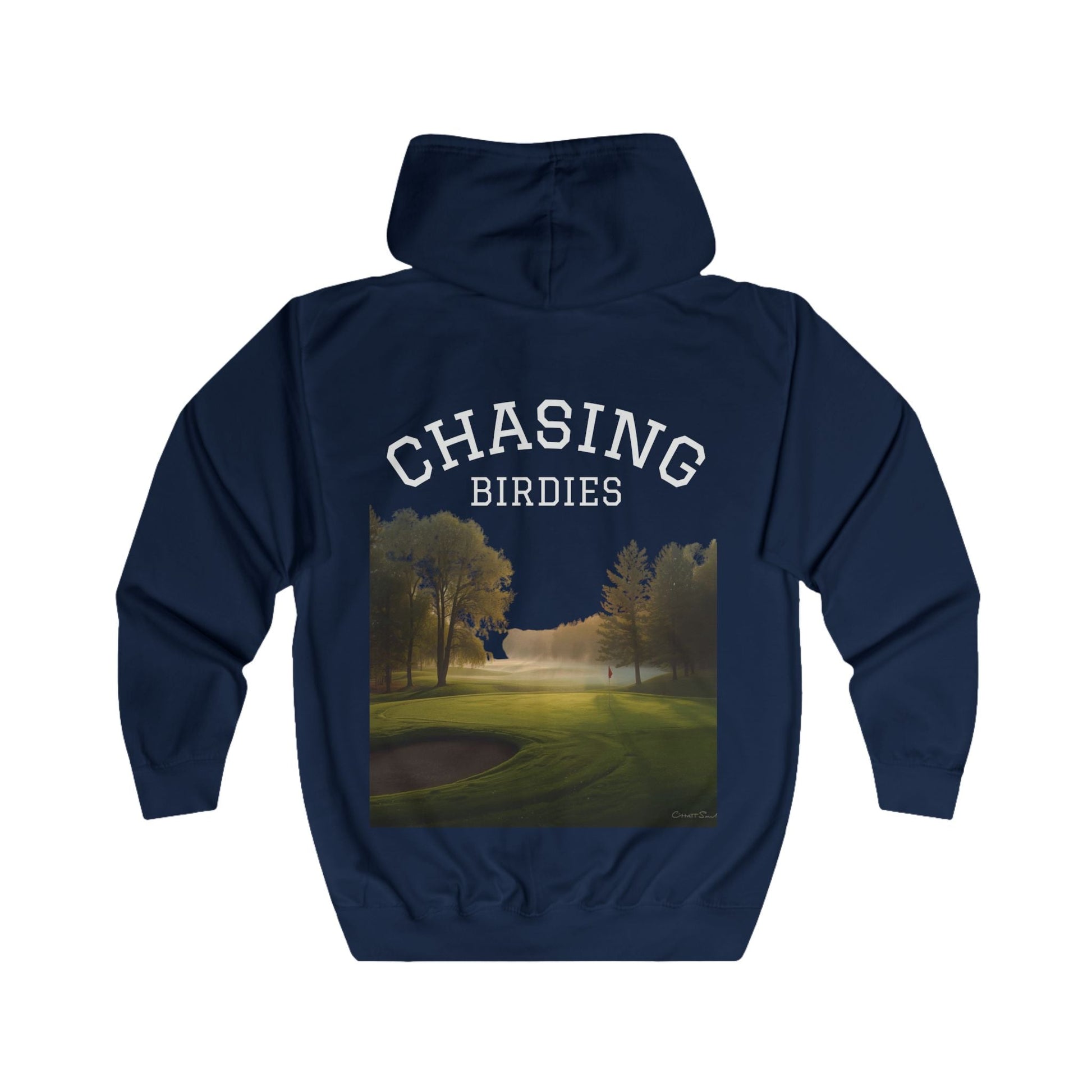 Chasing Birdies Tee Time Full - Zip Hoodie â€“ Double - Sided print - SJM Print Store