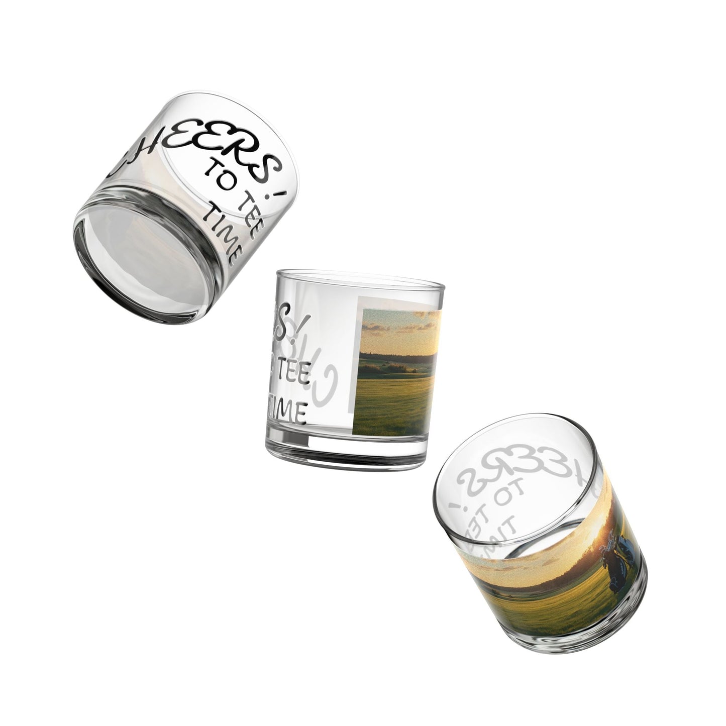 Cheers to Tee Time Rocks Glass - Ideal Gift for Golf Lovers, Birthday/Christmas Present, Home Bar Decor, Unique Drinking Glass, Celebration Accessory - SJM Print Store