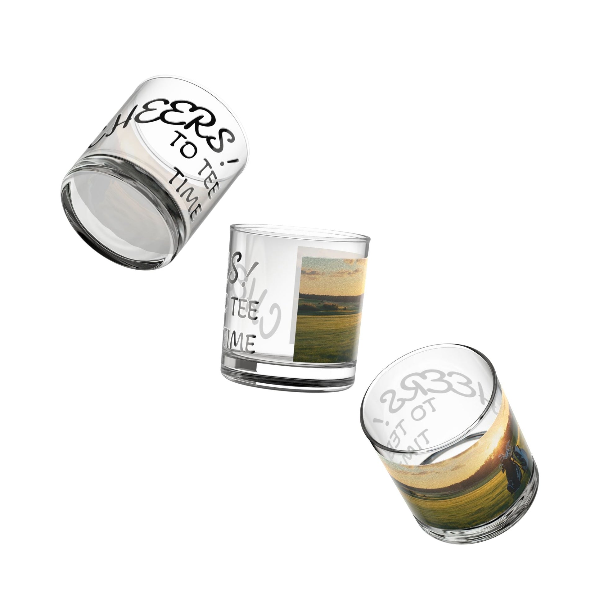 Cheers to Tee Time Rocks Glass - Ideal Gift for Golf Lovers, Birthday/Christmas Present, Home Bar Decor, Unique Drinking Glass, Celebration Accessory - SJM Print Store