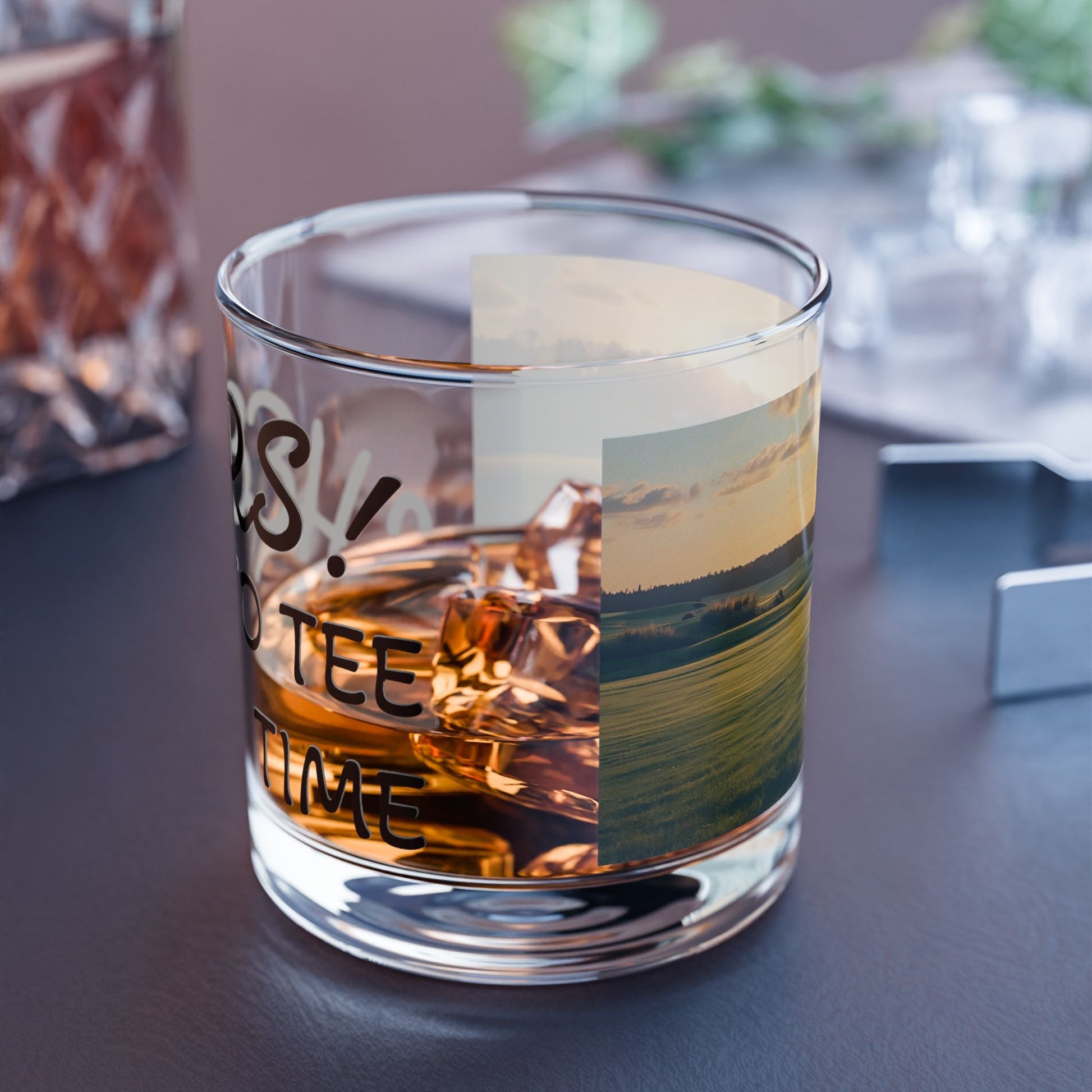Cheers to Tee Time Rocks Glass - Ideal Gift for Golf Lovers, Birthday/Christmas Present, Home Bar Decor, Unique Drinking Glass, Celebration Accessory - SJM Print Store