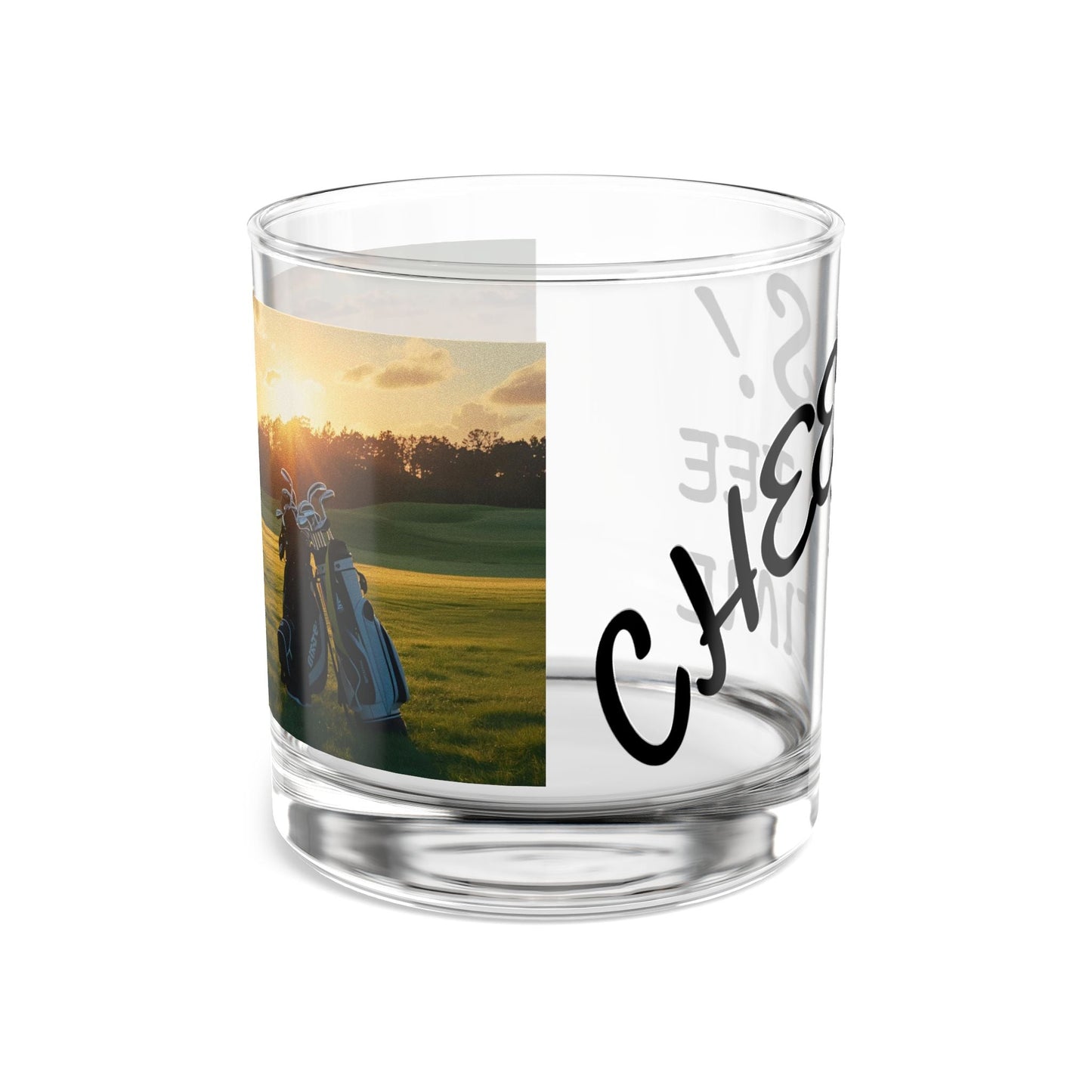 Cheers to Tee Time Rocks Glass - Ideal Gift for Golf Lovers, Birthday/Christmas Present, Home Bar Decor, Unique Drinking Glass, Celebration Accessory - SJM Print Store