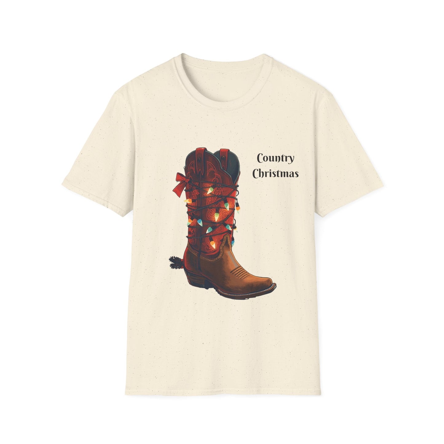 Christmas Cowboy Boot T-Shirt â€” Unique Western Holiday Tee - SJM Print Store