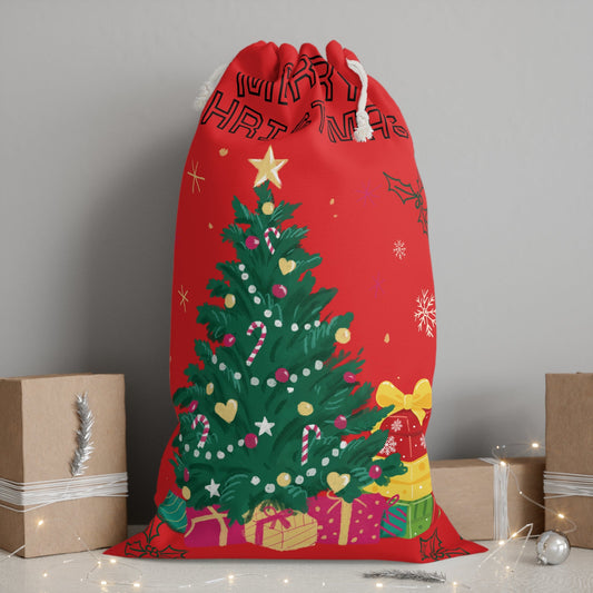 Christmas Gift Sack, Holiday Gift Bag, Merry Christmas Decor, Santa Sack, Christmas Storage, Festive Bag - SJM Print Store