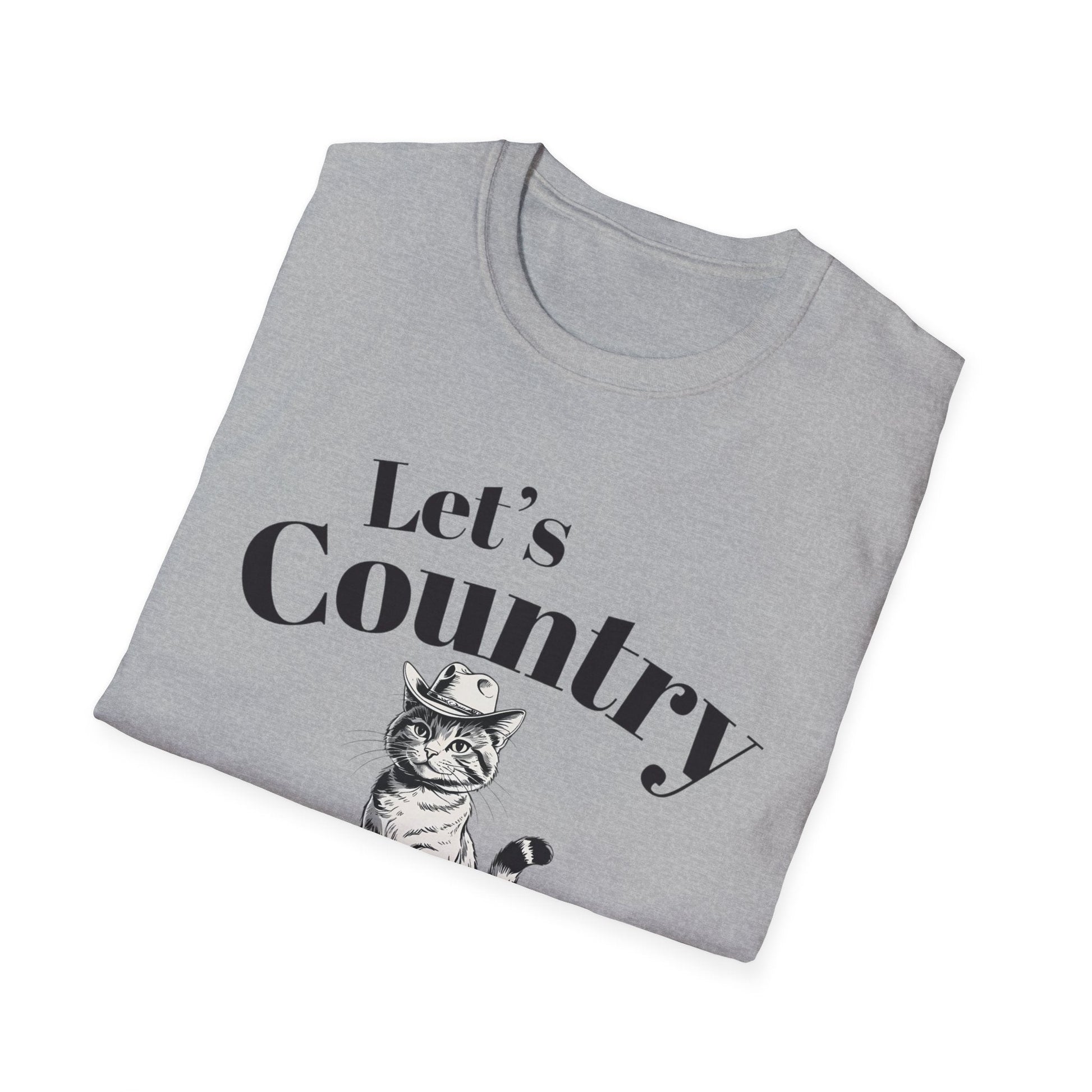 Country Cat Unisex T-Shirt, Cute Pet Lover Gift, Casual Wear, Country Vibe Tee, Birthday, Gift for Cat Lovers - SJM Print Store